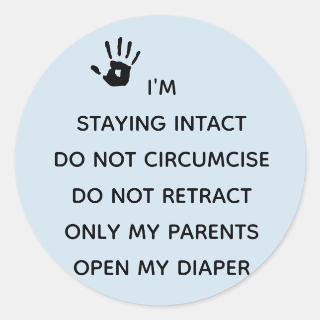 Adesivo Redondo Autocolantes intactos do hospital (Frente)