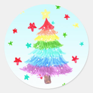 Adesivo Redondo Autocolantes LGBT de Árvore de Natal