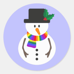 Adesivo Redondo Autocolantes LGBT+ Orgulho Snowman