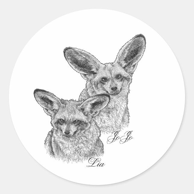 Adesivo Redondo Autocolantes - Lia & JoJo (Frente)