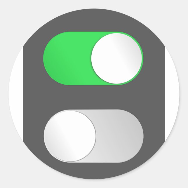 Adesivo Redondo Autocolantes Ligados E Desligados (Frente)