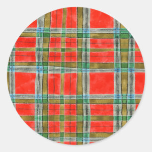 Adesivo Redondo Autocolantes MAC BAIN TARTAN