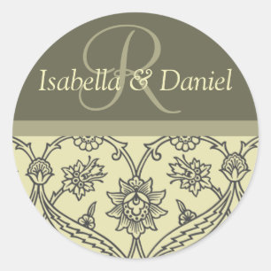 Adesivo Redondo Autocolantes Monogramas Personalizados Para Envelo