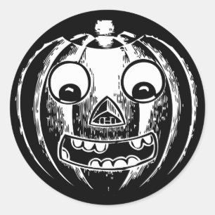 Adesivo Redondo Autocolantes negros de Jack-o-Lanterna