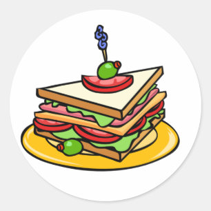 Adesivo Redondo Autocolantes para sanduíches de triângulo