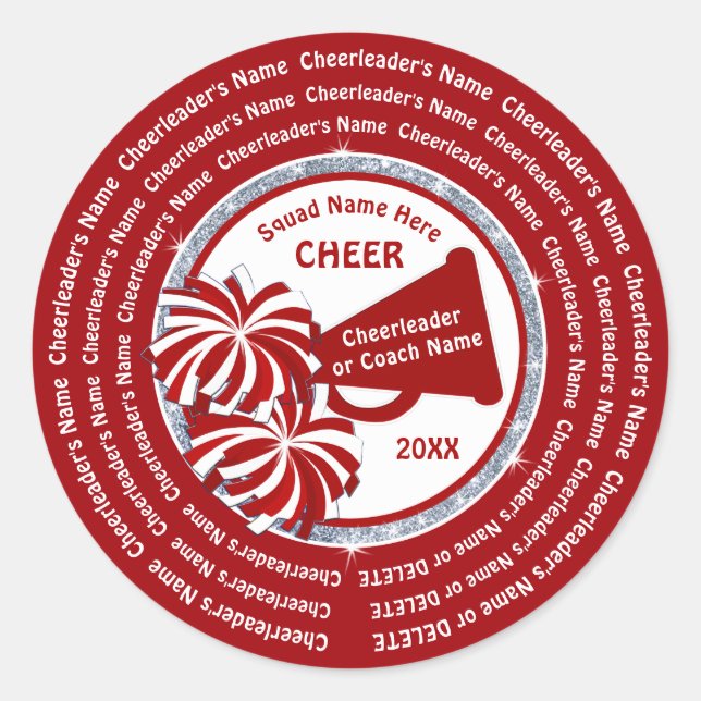 Adesivo Redondo Autocolantes personalizados com TODOS os Cheerlead (Frente)
