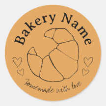 Autocolantes personalizados | Croissant & Hearts