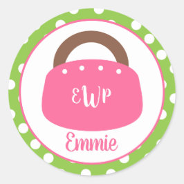 Adesivo Redondo Autocolantes personalizados das Bermudas monograma