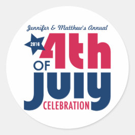 Adesivo Redondo Autocolantes personalizados do 4 de julho