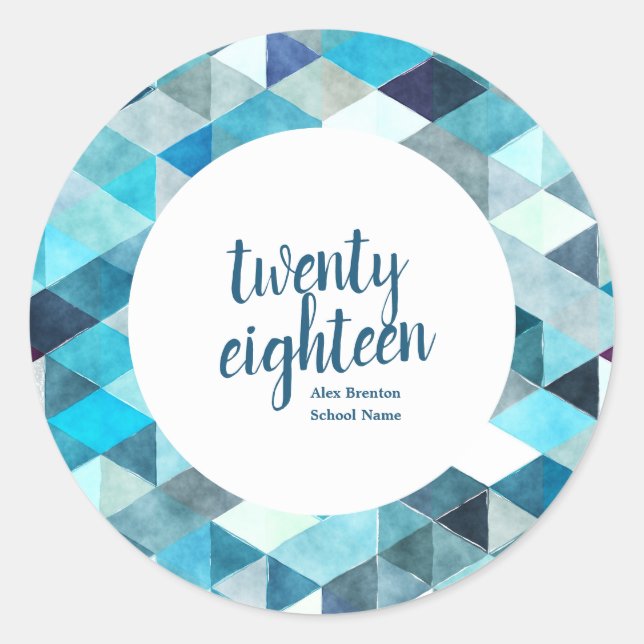 Adesivo Redondo Autocolantes personalizados do Formando Abstrato A (Frente)