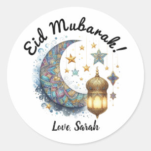 Adesivo Redondo Autocolantes personalizados Eid Mubarak