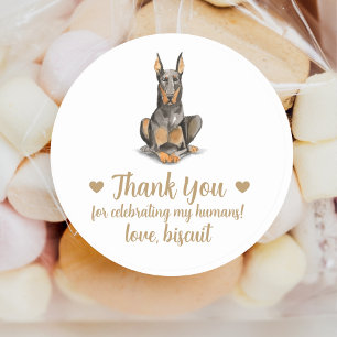 Adesivo Redondo Autocolantes personalizados para casamentos de cãe