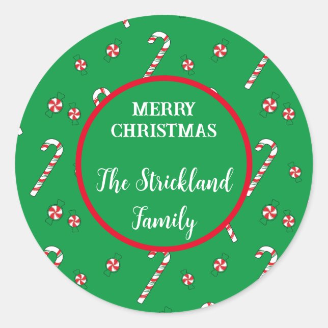 Adesivo Redondo Autocolantes personalizados para o Natal (Frente)