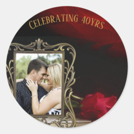 Adesivo Redondo Autocolantes personalizados - Tema de ROSA do Ruby