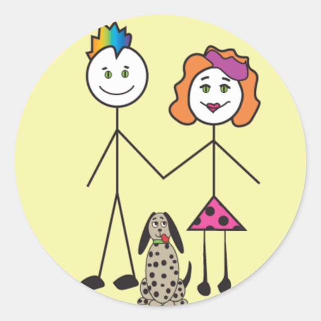 Adesivo Redondo Autocolantes pessoas (Frente)