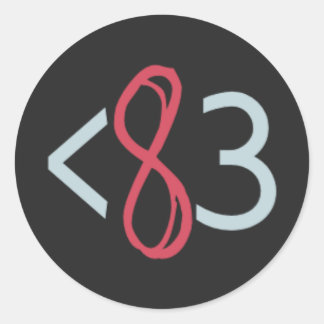 Adesivo Redondo Autocolantes (Preto) - Folha de 20