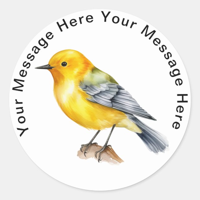 Adesivo Redondo Autocolantes prothonotary Warbler (Frente)