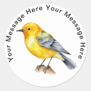 Adesivo Redondo Autocolantes prothonotary Warbler