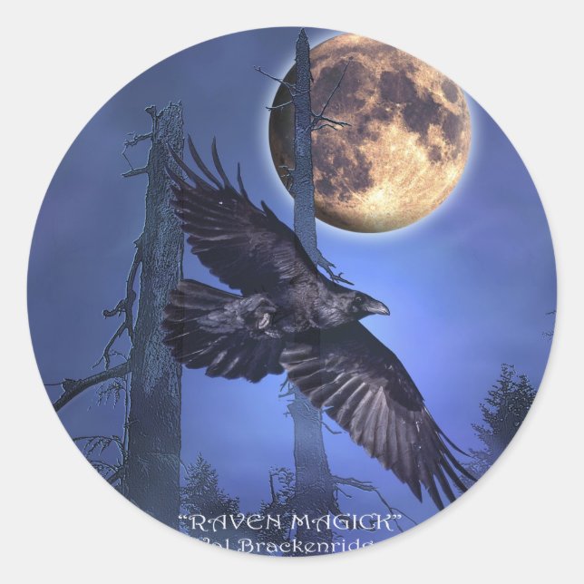 Adesivo Redondo Autocolantes "RAVEN MAGICK"
