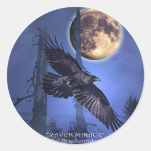 Adesivo Redondo Autocolantes "RAVEN MAGICK"