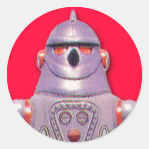 Adesivo Redondo Autocolantes-robôs japoneses (Folha de 20)