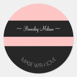 Adesivo Redondo Autocolantes rosa e pretos personalizados