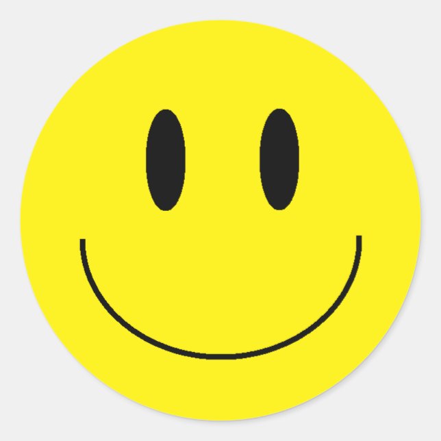 Adesivo Redondo Autocolantes "Rosto Feliz" (Frente)