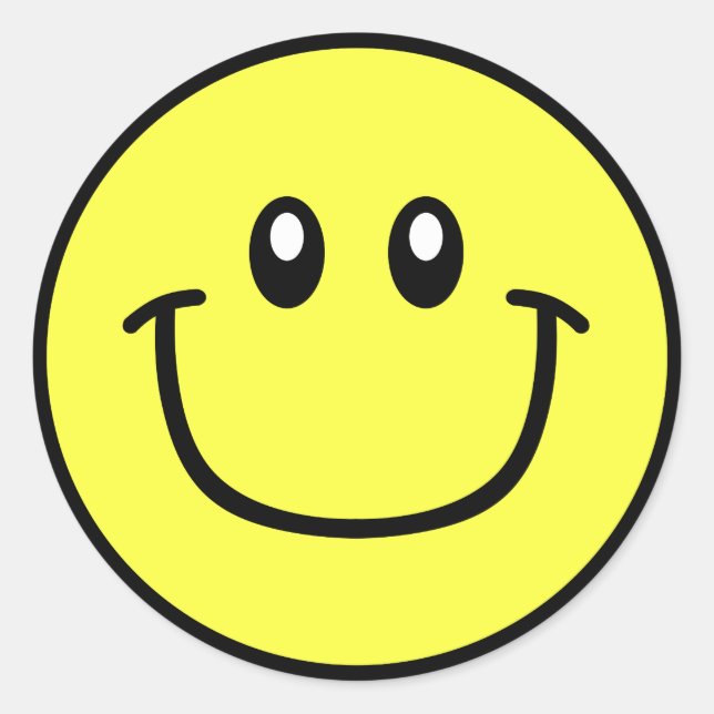 Adesivo Redondo Autocolantes sorridentes Amarelo 0003 (Frente)