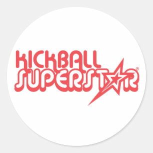Adesivo Redondo Autocolantes - Superstar Kickball