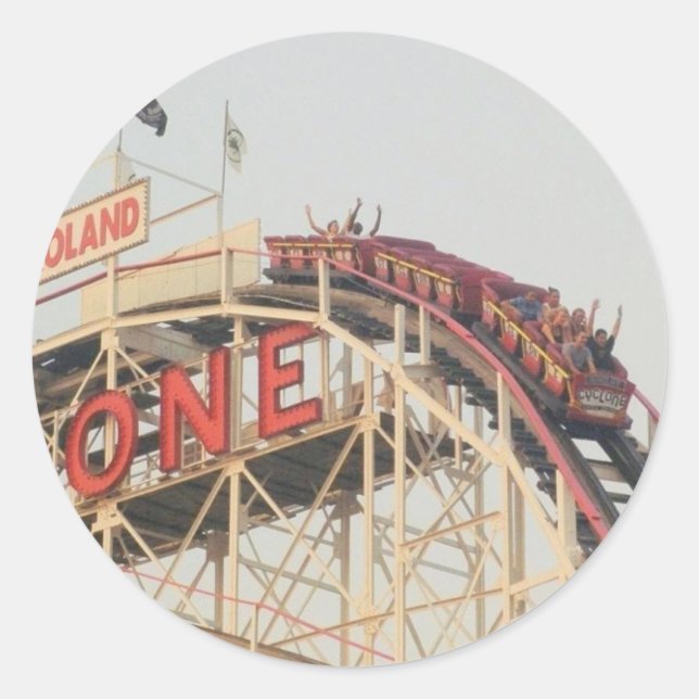 Adesivo Redondo Autocolantes 'The View from the Top' (Frente)