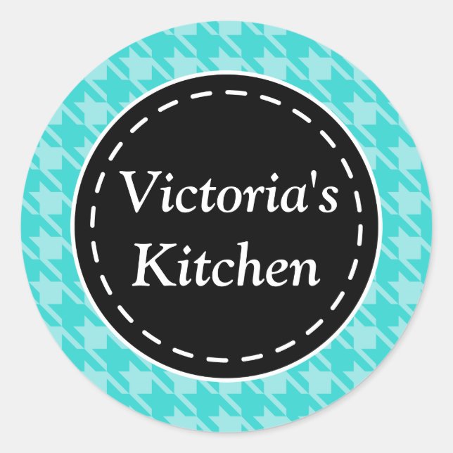 Adesivo Redondo Autocolantes Turquesa Personalizados (Frente)