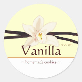 Adesivo Redondo Autocolantes Vanilla Personalizáveis