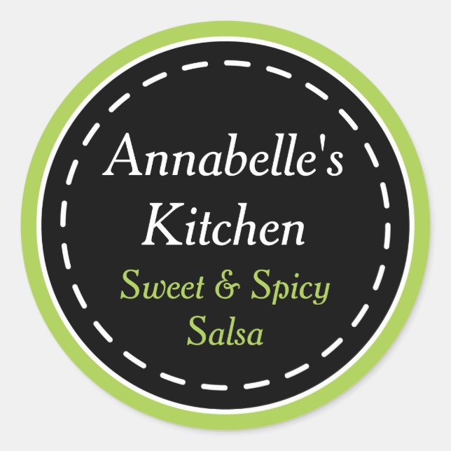 Adesivo Redondo Autocolantes verdes e pretos (Frente)