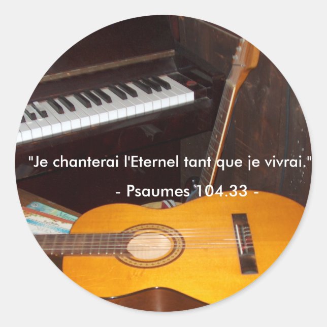 Adesivo Redondo Autocollant/Je cantará o Eterno (Frente)