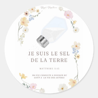Adesivo Redondo Autocollants  "Je suis le sel de la Terre"