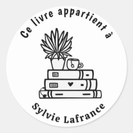 Adesivo Redondo Autocollants ronds classiques livres