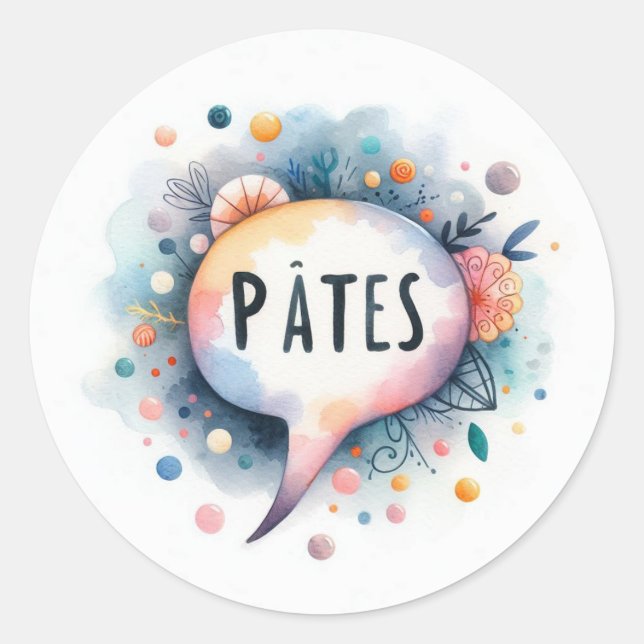 Adesivo Redondo Autocollants ronds classiques (Pâtes) (Frente)