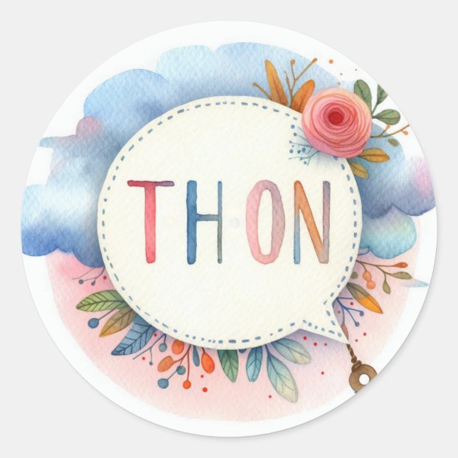 Adesivo Redondo Autocollants ronds classiques (Thon) (Frente)