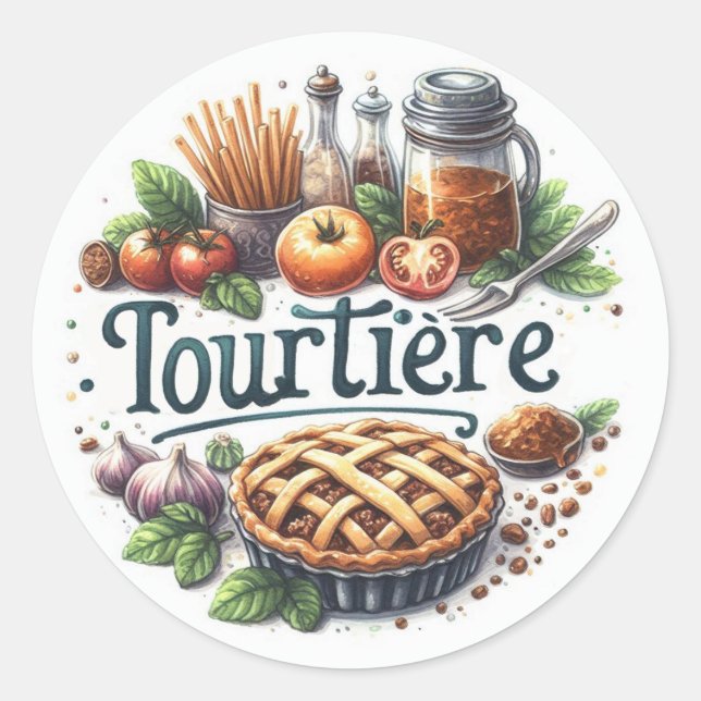 Adesivo Redondo Autocollants ronds classiques (Tourtière) (Frente)