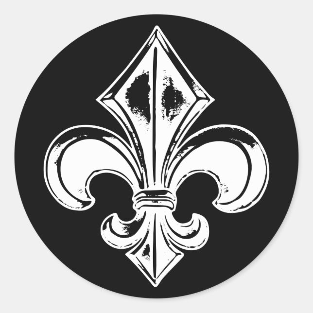 Adesivo Redondo AutocollantX20 Flor de lys francês metal antigo (Frente)
