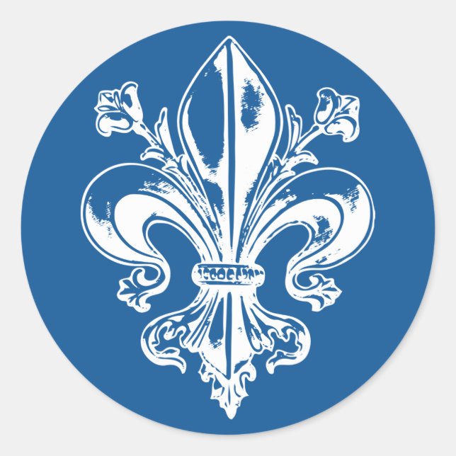 Adesivo Redondo AutocollantX20 Flor de lys francês metal antigo (Frente)