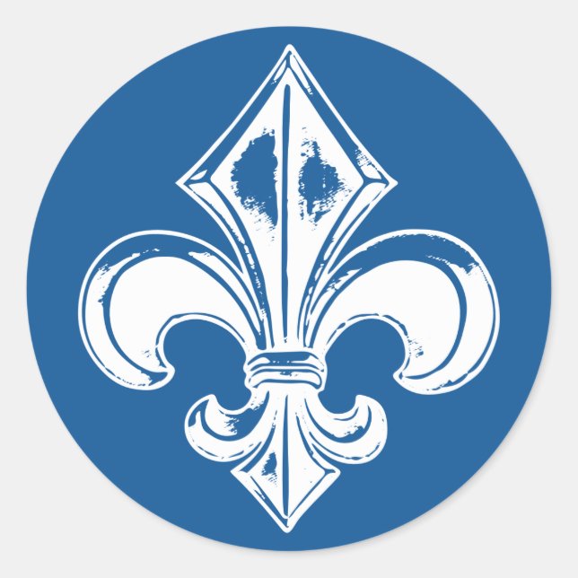 Adesivo Redondo AutocollantX20 Flor de lys francês metal antigo (Frente)
