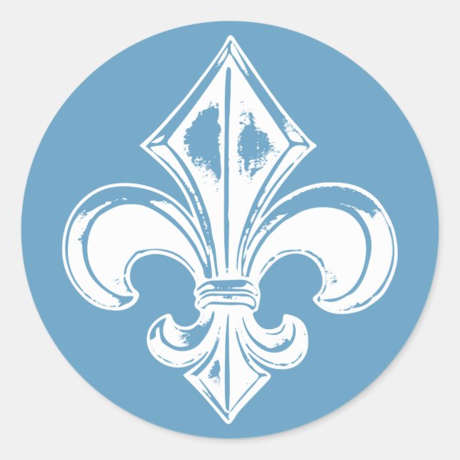 Adesivo Redondo AutocollantX20 Flor de lys francês metal antigo (Frente)