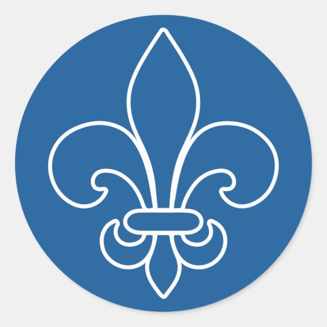 Adesivo Redondo AutocollantX20 Flor de lys francês moderna (Frente)