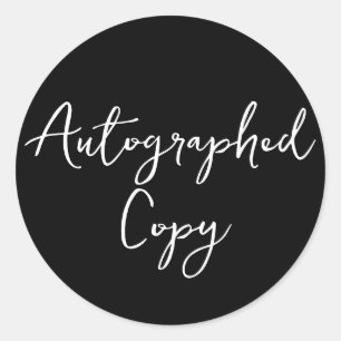 Adesivo Redondo Autografado Copy Black Script Sticker