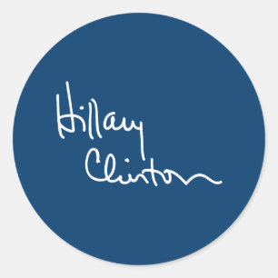 Adesivo Redondo Autografo Hillary Clinton (branco) -.png