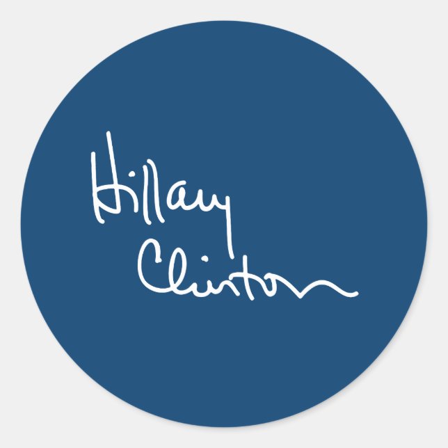 Adesivo Redondo Autografo Hillary Clinton (branco) -.png (Frente)