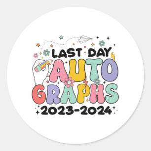Adesivo Redondo Autografos Do Dia 2023-2024 Retro No Último Dia Da