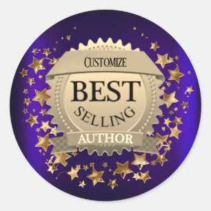 Adesivo Redondo Autor Best Selling Personalizado Roxo