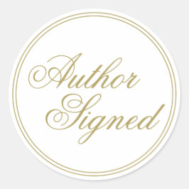 Adesivo Redondo Autor branco legante assinado